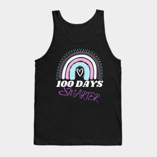 100 Days Smarter Happy 100th Day Of School Rainbow Tank Top